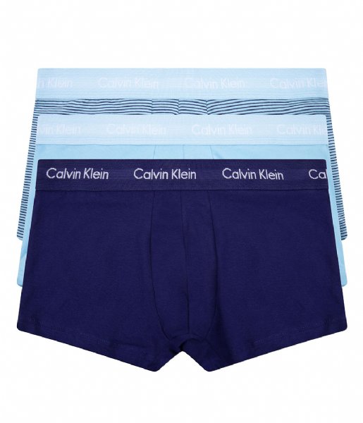 Calvin Klein  Low Rise Trunk 3pk Hydrangea Blue/Stripe/Purple Fuss (K7P)